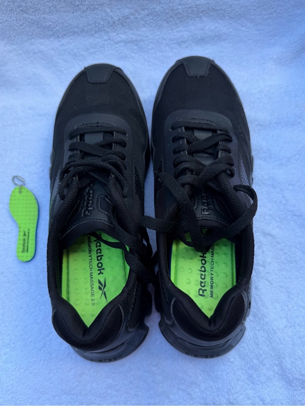 Reebok Zig Pulse Work Black Sneakers with Bright Green Insoles